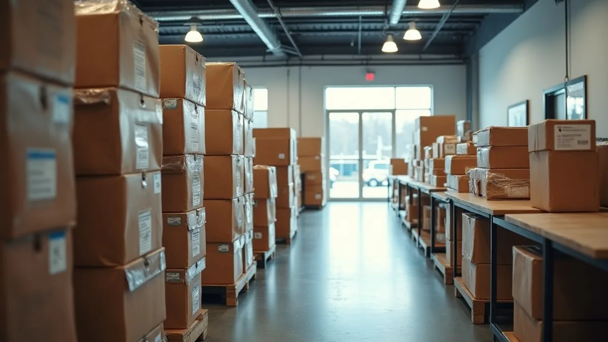 Driver delivering pallet inside Kentucky business with inside delivery service