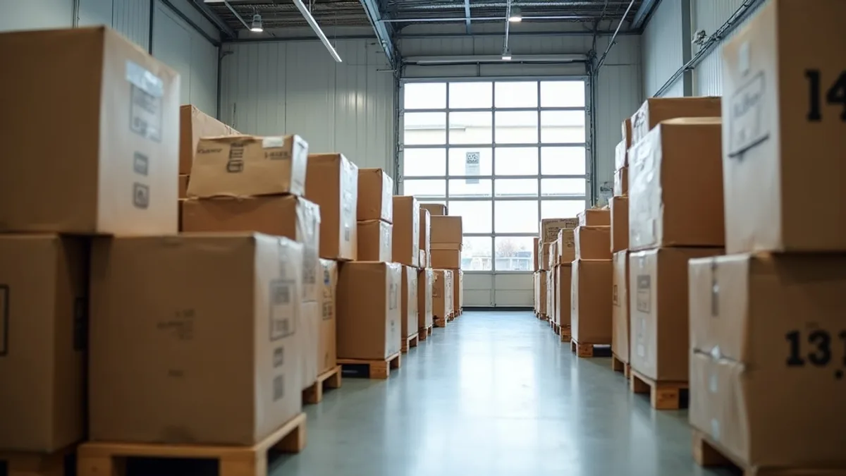 Palletized freight at Elizabethtown KY shipping counter for LTL pickup