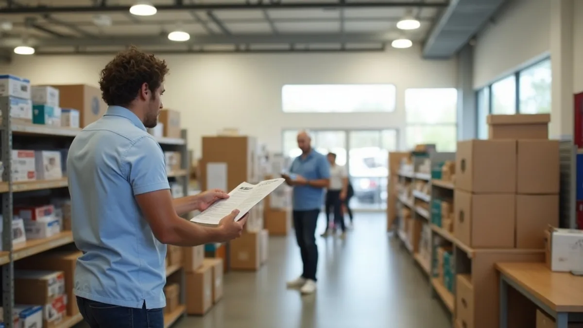 Notary public stamping legal documents at Horizon Pack and Ship Kentucky counter