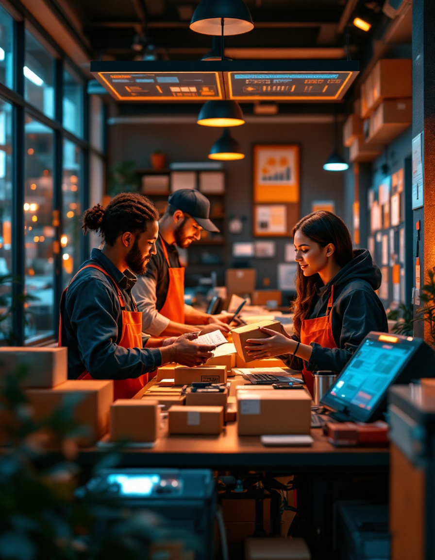 Horizon Pack and Ship team helping a customer at the counter